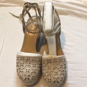 Michael Kors lace-up wedges, size 8.5; like new!